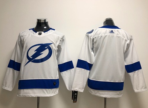 Adidas Lightning Blank White Road Authentic Stitched Youth NHL Jersey - Click Image to Close